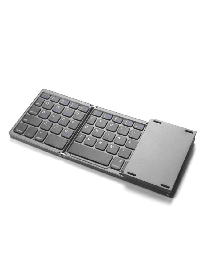 Type-c Charging Three-fold Folding Bluetooth Keyboard With Touch Wireless Bluetooth Keyboard Silent Dual-mode Charging Mouse-Specifications:B089 Gray Keyboard - Image 4